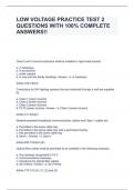 LOW VOLTAGE PRACTICE TEST 2 QUESTIONS WITH 100&percnt; COMPLETE ANSWERS&excl;&excl;