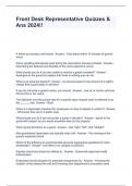 Front Desk Representative Quizzes & Ans 2024&excl;&excl;