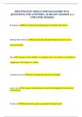 D076 FINANCE SKILLS FOR MANAGERS WGU QUESTIONS AND ANSWERS &vert; ALREADY GRADED A&plus;&vert; UPDATED&vert; 2023&vert;2024