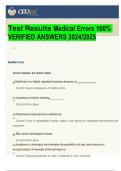 CEUFAST TEST RESULTS : MEDICAL ERRORS EXAM 2024/2025 100% CORRECT