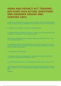 HIPAA AND PRIVACY ACT TRAINING -JKO EXAM 2024 ACTUAL QUESTIONS AND ANSWERS SOLVED AND VERIFIED 100&percnt;