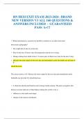 RN HESI EXIT EXAM 2023-2024 - BRAND NEW VERSION V3 ALL 160 QUESTIONS & ANSWERS INCLUDED - GUARANTEED PASS A+!!!