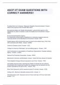 ASCP HT EXAM QUESTIONS WITH CORRECT ANSWERS&excl;&excl;