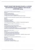 WEST COAST EMT BLOCK EXAM #1 LATEST QUESTIONS WITH CORRECT DETAILED ANSWERS 2024.