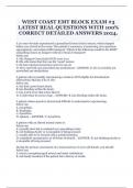 WEST COAST EMT BLOCK EXAM #3 LATEST REAL QUESTIONS WITH 100% CORRECT DETAILED ANSWERS 2024.