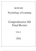 (WGU D566) HLTH 3520 PSYCHOLOGY OF LEARNING COMPREHENSIVE OA FINAL REVIEW 2024.
