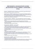 EMT BLOCK 1 EXAM STUDY GUIDE QUESTIONS WITH CORRCT ANSWERS 2024.