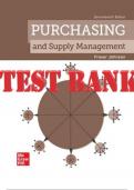 Purchasing and Supply Management&comma; 17th Edition by P&period; Fraser Johnson TEST BANK 