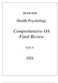 (WGU D575) HLTH 4350 HEALTH PSYCHOLOGY COMPREHENSIVE OA FINAL REVIEW 2024