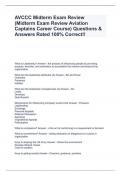 AVCCC Midterm Exam Review (Midterm Exam Review Aviation Captains Career Course) Questions & Answers Rated 100% Correct!!