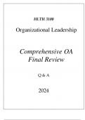 (WGU D258) HLTH 3100 ORGANIZATIONAL LEADERSHIP COMPREHENSIVE FINAL REVIEW