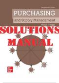 Purchasing and Supply Management, 17th Edition by P. Fraser Johnson SOLUTIONS MANUAL