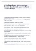 Ohio State Board of Cosmetology Review Questions & Answers Rated 100% Correct!!