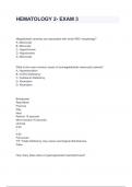 HEMATOLOGY 2- EXAM 3 with complete solution
