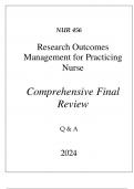 (UOPX) NSG 456 RESEARCH OUTCOMES MANAGEMENT FOR PRACTISING NURSE