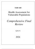 (UOPX) NUR 440 HEALTH ASSESSMENT FOR VULNERABLE POPULATIONS COMPREHENSIVE EXAM