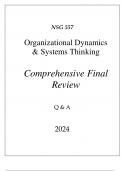 (UOPX) NSG 557 ORGANIZATIONAL DYNAMICS & SYSTEMS THINKING COMPREHENSIVE FINAL