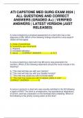 ATI CAPSTONE MED SURG EXAM 2024 | ALL QUESTIONS AND CORRECT ANSWERS (GRADED A+) | VERIFIED ANSWERS | LATEST VERSION (JUST RELEASED)