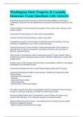 Washington State Insurance Property & Casualty Exam Questions with Correct Answers Bundled Package 