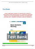 BASIC GERIATRIC NURSING 8TH EDITION BY PATRICIA A  WILLIAMS LATEST UPDATES 2024 ALL COMPLETE CHAPTERS  WITH ACTUAL TEST QUESTIONS AND WELL ELABORATED  ANSWERS &lpar;100&percnt; VERIFIED ANSWERS&rpar; &vert;ALREADY GRADED A&plus; 