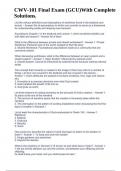 CWV-101 Final Exam &lpar;GCU&rpar;With Complete Solutions&period;