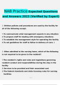 NAB Practice2024 Expected Questions and Answers (Verified by Expert)