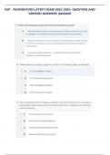 VSP - FOUNDATION LATEST EXAM 2022-2024 QUESTION AND  VERIFIED ANSWERS &vert;AGRADE 