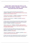 NAPRX CNPR LATEST EXAM 2024 ALL 180  QUESTIONS AND VERIFIED ANSWERS / NAPRX CNPR  EXAM QUESTIONS AND ANSWERS