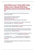 Peak Pilates Level 1 Exam 2024 &vert; Peak  Pilates Level 1 Quizzes 2024 Exam  Questions and Correct Answers Rated  A&plus;