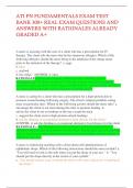 ATI PN FUNDAMENTALS EXAM TEST  BANK 300+ REAL EXAM QUESTIONS AND  ANSWERS WITH RATIONALES ALREADY  GRADED A+ 