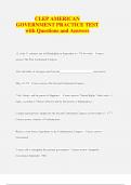 CLEP AMERICAN GOVERNMENT PRACTICE TEST with Questions and Answers