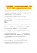 REA CLEP American Government Study Guide Q&As with complete solutions