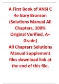 Solutions Manual for A First Book of ANSI C 4th Edition By Gary Bronson (All Chapters, 100% Original Verified, A+ Grade)