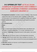 S12 SPRINKLER TEST ACTUAL EXAM COMPLETE 70 QUESTIONS AND CORRECT DETAILED ANSWERS