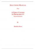 Solutions Manual for A First Course in Probability 9th Edition By Sheldon Ross (All Chapters, 100% Original Verified, A+ Grade)