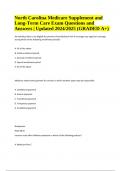 North Carolina Medicare Supplement and Long-Term Care Exam Questions and Answers &vert; Updated 2024&sol;2025 &lpar;GRADED A&plus;&rpar;
