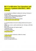 BLS Certification Test Questions and Answers&comma; Updated 2024&sol;2025 &vert; 100&percnt; Correct