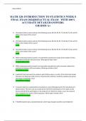 MATH 120&colon; INTRODUCTION TO STATISTICS WEEK 8 FINAL EXAM 2024&vert;2025ACTUAL EXAM   WITH 100&percnt; ACCURATE DETAILEDANSWERS&period; GRADED A&plus;