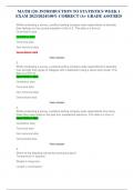 MATH 120&colon; INTRODUCTION TO STATISTICS WEEK 1 EXAM 2023&sol;2024&sol;100&percnt; CORRECT &sol;A&plus; GRADE ASSURED