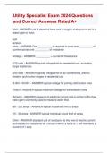 Utility Specialist Exam 2024 Questions  and Correct Answers Rated A&plus;