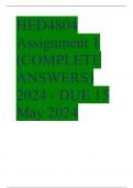 HED4804 Assignment 1 (COMPLETE ANSWERS) 2024 - DUE 15 May 2024