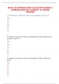 MATH 120&colon; INTRODUCTION TO STATISTICS WEEK 3 EXAM&vert;2024&sol;2025&vert;100&percnt; CORRECT &vert;A&plus; GRADE ASSURED