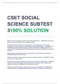 CSET SOCIAL  SCIENCE SUBTEST  3100% SOLUTION