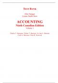 Test Bank for Accounting 9th Canadian Edition (Volume 1) By Charles Horngren, Walter Harrison (All Chapters, 100% Original Verified, A+ Grade)