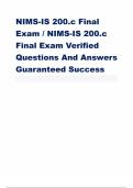 NIMS - IS 200.C FINAL EXAM WITH ALL VERIFIED ANSWERS AND QUESTIONS GUARANTEED PASS