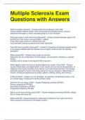 Multiple Sclerosis Exam Questions with Answers