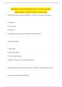 Health Assessment Exam 2 study guide, Questions with Correct Answers