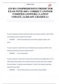 ATI RN COMPREHENSIVE PREDICTOR  EXAM WITH 100% CORRECT ANSWER  (VERIFIED ANSWERS) | LATEST  UPDATE | ALREADY GRADED A