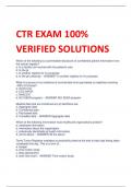 CTR EXAM 100%  VERIFIED SOLUTIONS
