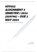 HSY1512 Assignment 5 Semester 1 2024 (659796) - DUE 2 May 2024